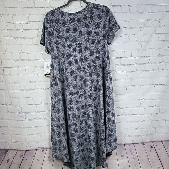 LuLaRoe Disney Carly Dress M 10/12 Mickey Mouse Jersey Knit Midi Pocket High Low - Picture 11 of 12